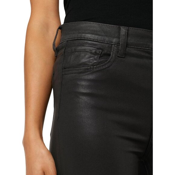 Women's High-Rise Skinny Ankle Jeans Cotton Modal Zipper Stretch Black - Picture 4 of 8